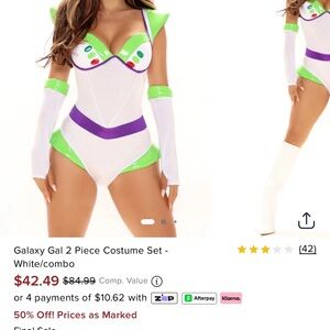 Fashion Nova Galaxy Gal Costume - White, Green, Purple